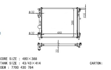 RADIATOR clio II 7701 045 552 