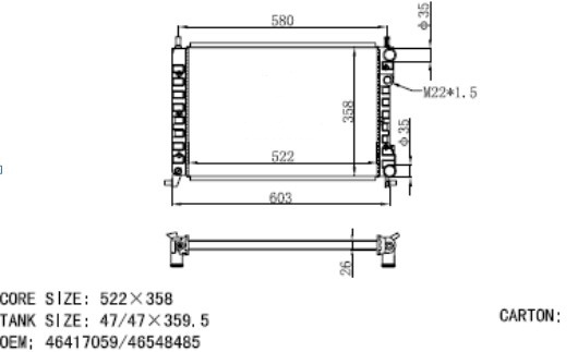 RADIATOR Fiat PALIO (178BX) 46548485